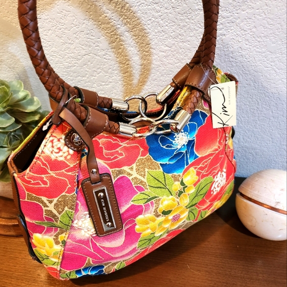 NWT Kim Rogers Floral "Nikki Ring" Shoulder Bag/Satchel - Picture 7 of 14